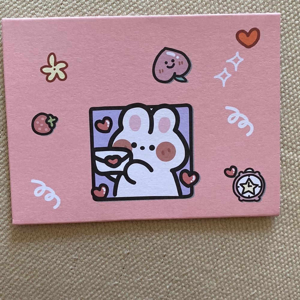 Set of 10 blank mini cards bunny